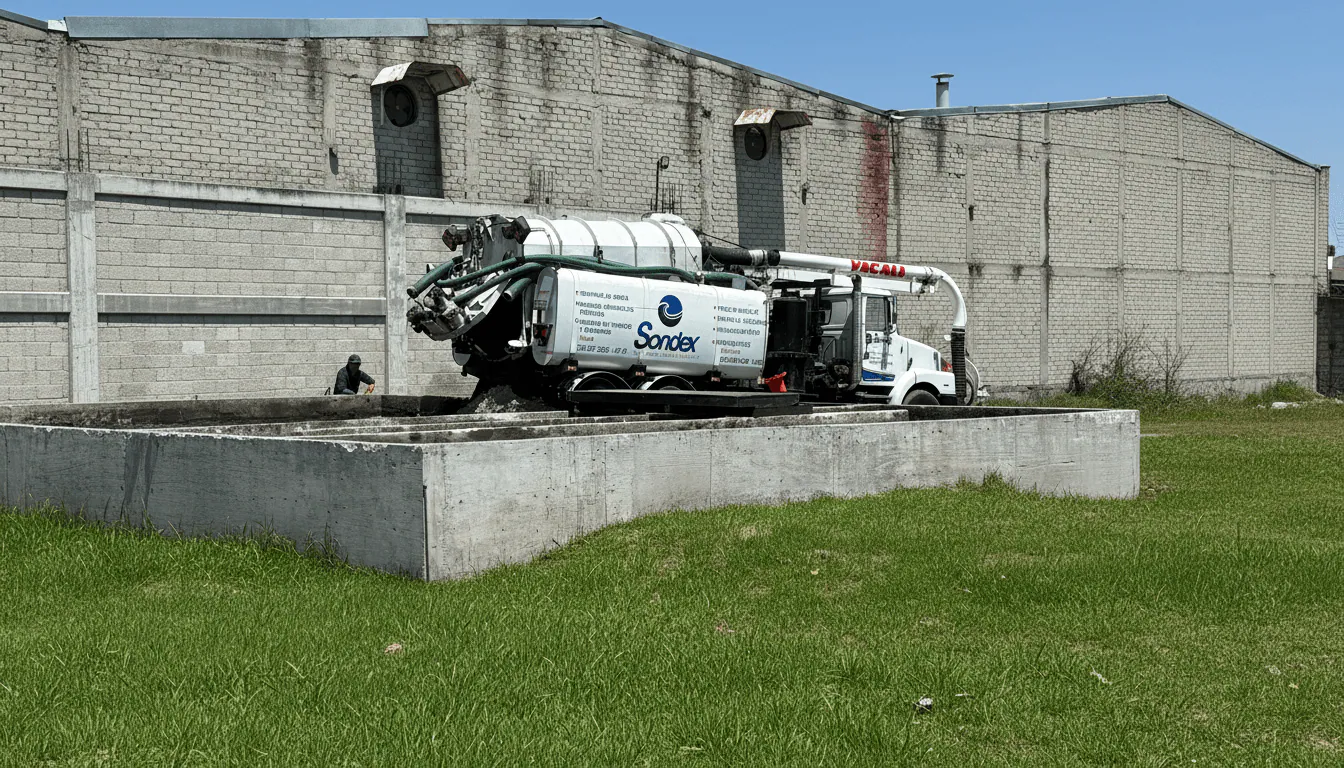 Vactor vaciando residuo